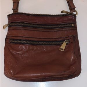 Brown Leather Fossil Crossbody Purse